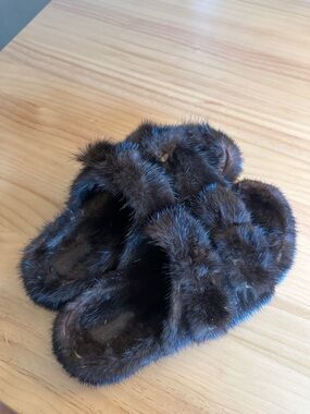Brown Mink Fur Birkenstock Sandals